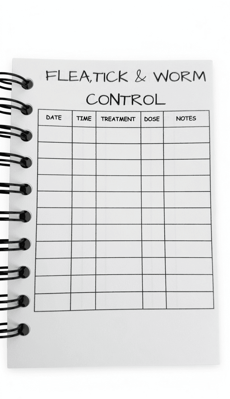 Flea, tick and worm treatment record page